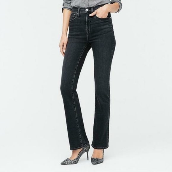 J. Crew Denim - J. Crew Curvy Full Length Demi Boot Acid Wash Black Denim Jeans